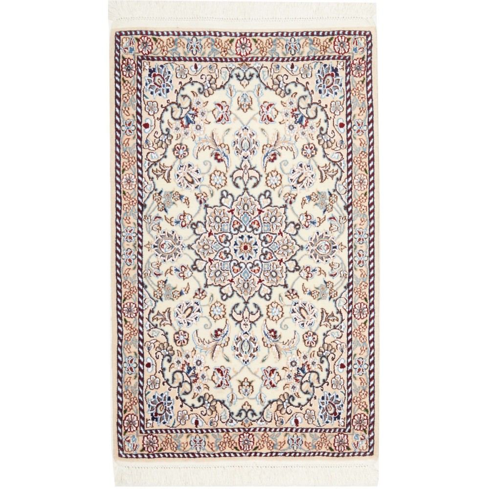Tappeto Nain 9La Persia bianco verde 60x98 Tappeto Nain 9La Persia bianco verde 60x98
