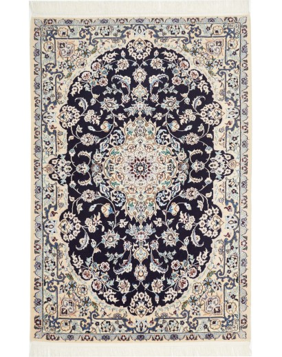 Tappeto Nain 6La Persia bianco azzurro 81x124