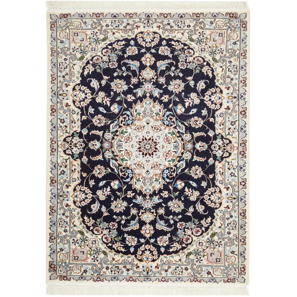 Tappeto Nain 6La Persia bianco grigio 95x127 Tappeto Nain 6La Persia bianco grigio 95x127
