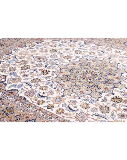 Tappeto Kashan Persia bianco azzurro 200x285