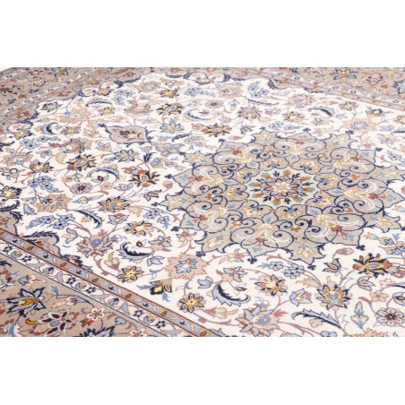 Tappeto Kashan Persia bianco azzurro 200x285