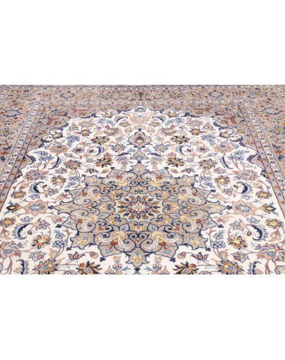 Tappeto Kashan Persia bianco azzurro 200x285
