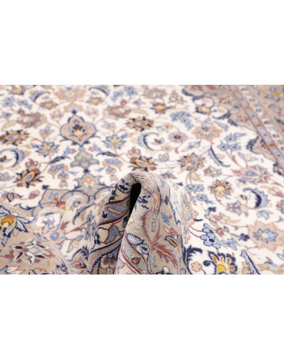 Tappeto Kashan Persia bianco azzurro 200x285