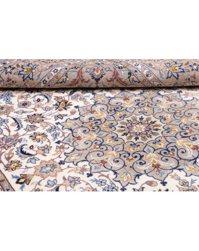 Tappeto Kashan Persia bianco azzurro 200x285