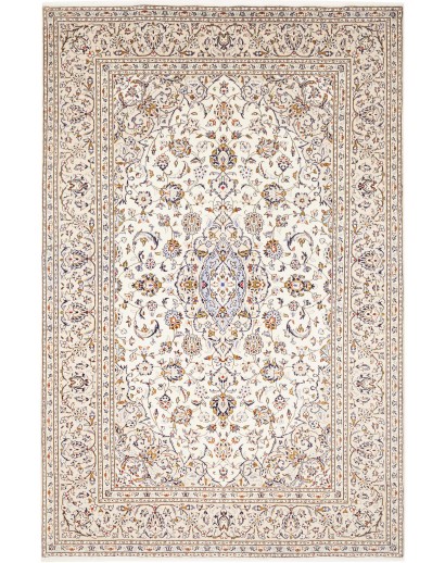 Tappeto Kashan Persia bianco grigio 193x292
