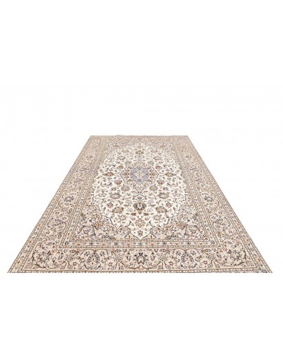 Tappeto Kashan Persia bianco grigio 193x292