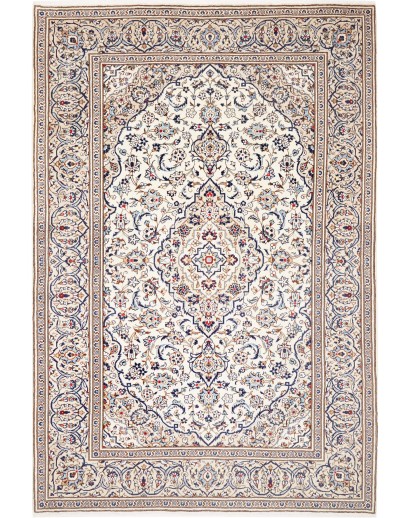 Tappeto Kashan Persia bianco grigio 195x292