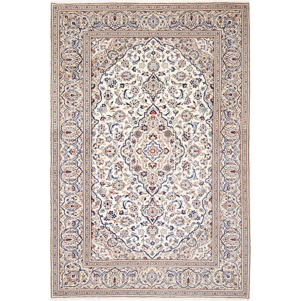Tappeto Kashan Persia bianco grigio 195x292
