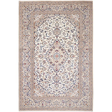 Tappeto Kashan Persia bianco grigio 195x292