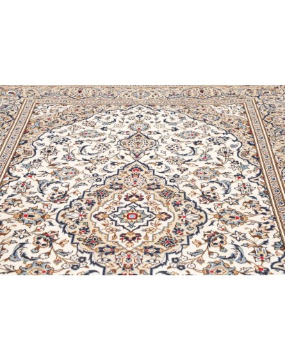 Tappeto Kashan Persia bianco grigio 195x292