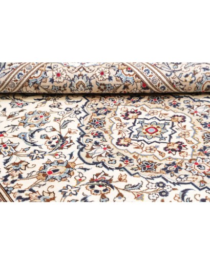 Tappeto Kashan Persia bianco grigio 195x292