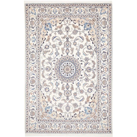 Tappeto Nain Kashmar Persia bianco grigio 190x295