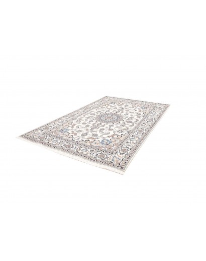 Tappeto Nain Kashmar Persia bianco grigio 190x295