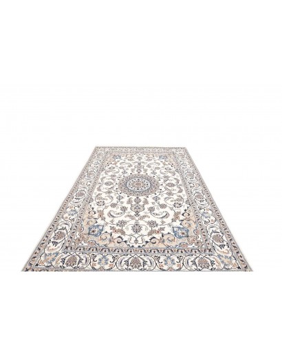 Tappeto Nain Kashmar Persia bianco grigio 190x295