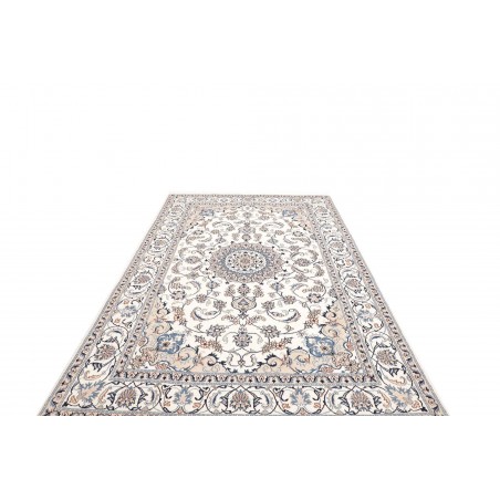 Tappeto Nain Kashmar Persia bianco grigio 190x295