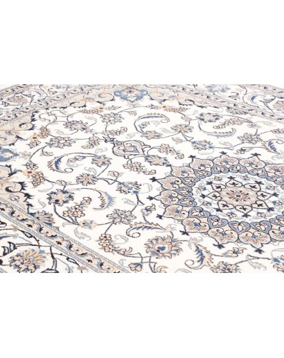 Tappeto Nain Kashmar Persia bianco grigio 190x295