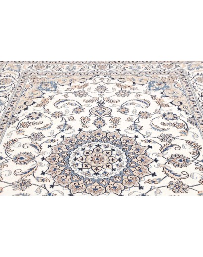 Tappeto Nain Kashmar Persia bianco grigio 190x295
