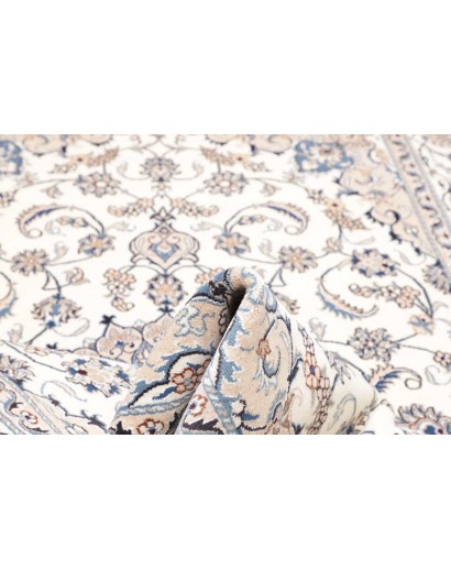 Tappeto Nain Kashmar Persia bianco grigio 190x295