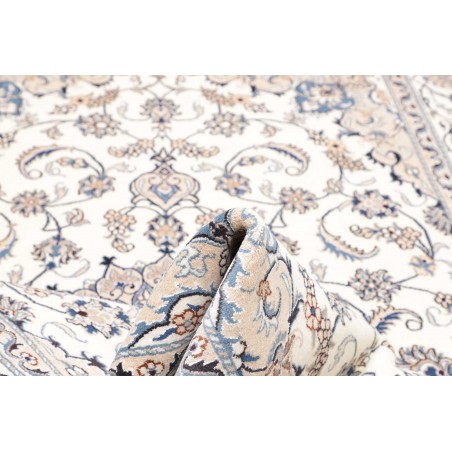 Tappeto Nain Kashmar Persia bianco grigio 190x295