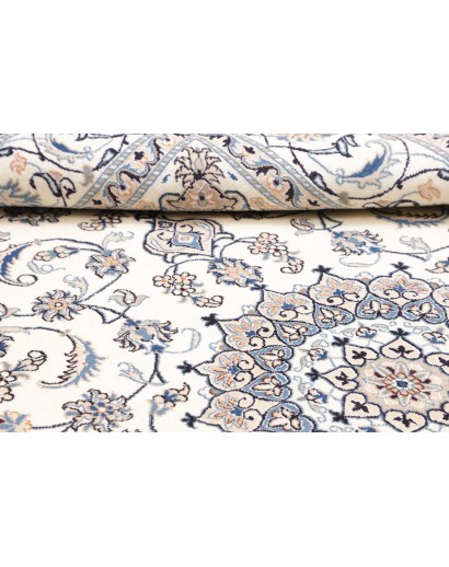 Tappeto Nain Kashmar Persia bianco grigio 190x295