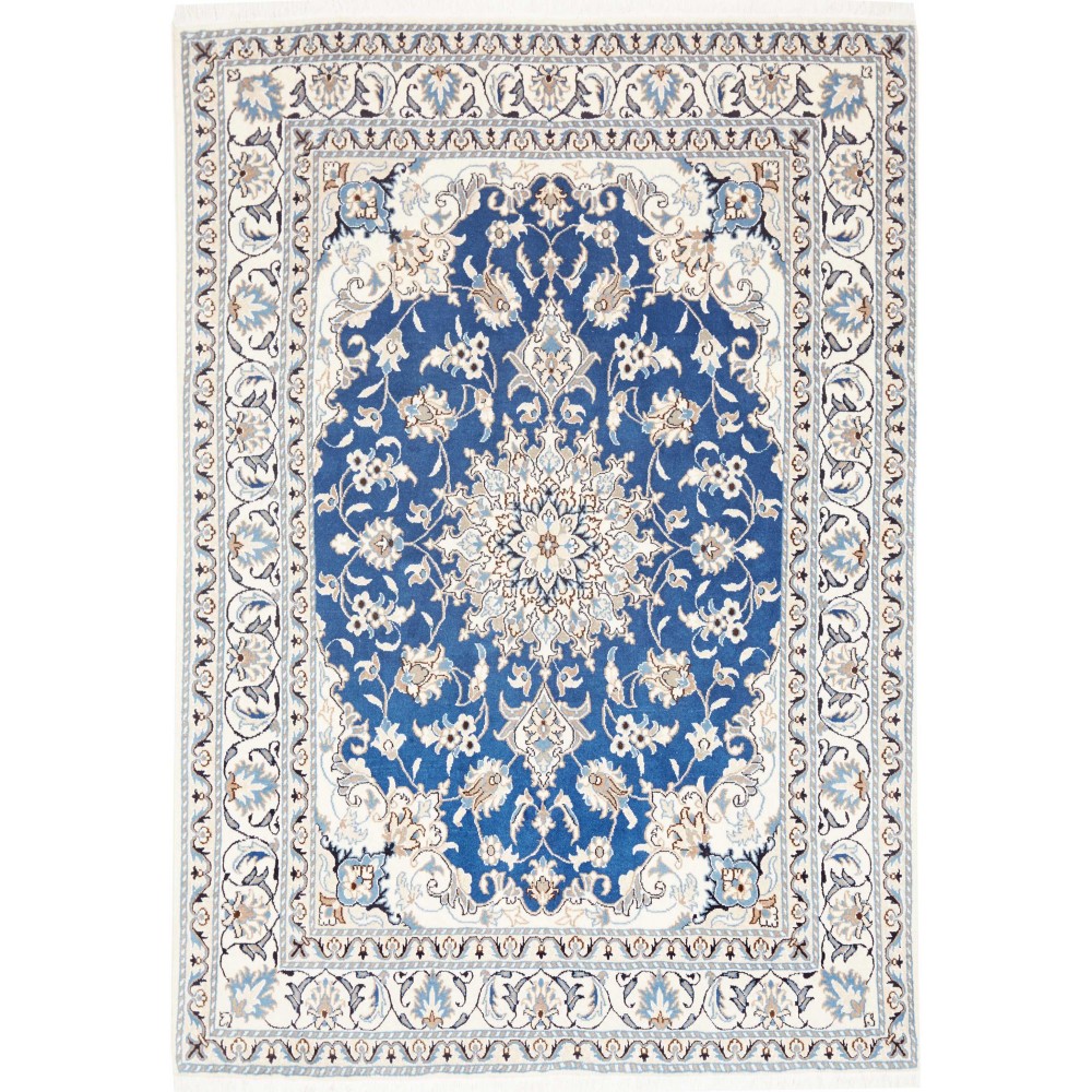 Tappeto Nain Kashmar Persia blu 145x206