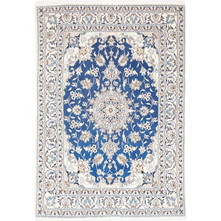 Tappeto Nain Kashmar Persia blu 145x206