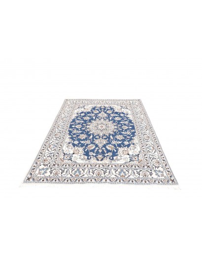 Tappeto Nain Kashmar Persia blu 145x206