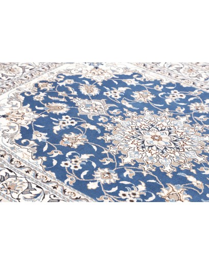 Tappeto Nain Kashmar Persia blu 145x206
