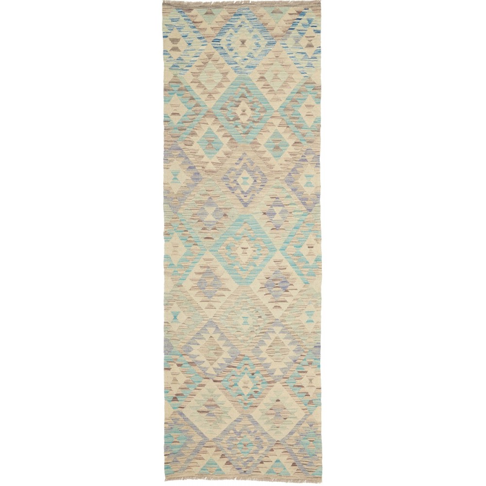 Tappeto Kilim Afghanistan beige grigio 81x243 Tappeto Kilim Afghanistan beige grigio 81x243