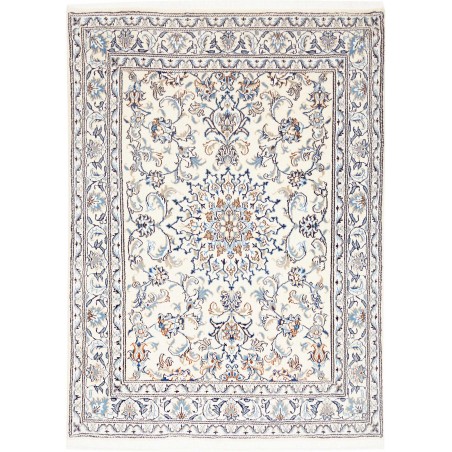 Tappeto Nain Kashmar Persia bianco azzurro 145x196