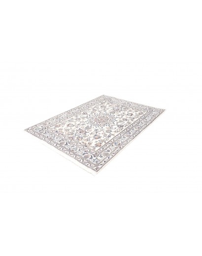 Tappeto Nain Kashmar Persia bianco azzurro 145x196