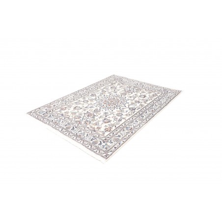 Tappeto Nain Kashmar Persia bianco azzurro 145x196
