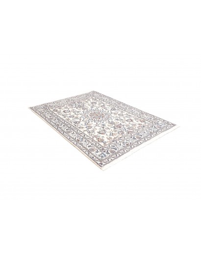 Tappeto Nain Kashmar Persia bianco azzurro 145x196