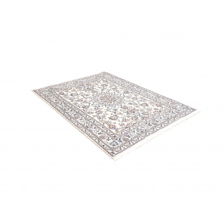 Tappeto Nain Kashmar Persia bianco azzurro 145x196