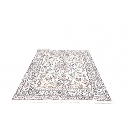 Tappeto Nain Kashmar Persia bianco azzurro 145x196