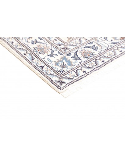 Tappeto Nain Kashmar Persia bianco azzurro 145x196