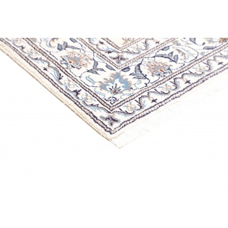 Tappeto Nain Kashmar Persia bianco azzurro 145x196