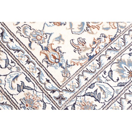 Tappeto Nain Kashmar Persia bianco azzurro 145x196