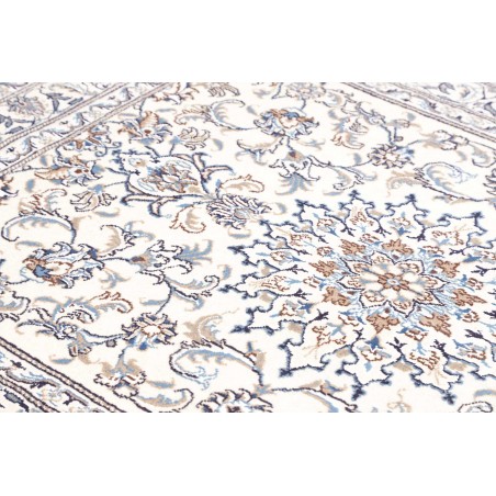 Tappeto Nain Kashmar Persia bianco azzurro 145x196