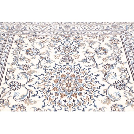 Tappeto Nain Kashmar Persia bianco azzurro 145x196