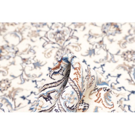 Tappeto Nain Kashmar Persia bianco azzurro 145x196