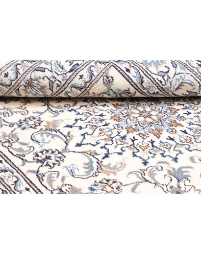 Tappeto Nain Kashmar Persia bianco azzurro 145x196