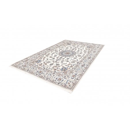 Tappeto Nain Kashmar Persia bianco grigio 204x306