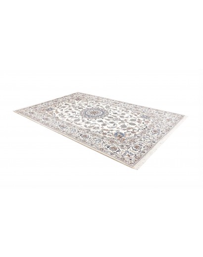 Tappeto Nain Kashmar Persia bianco grigio 204x306