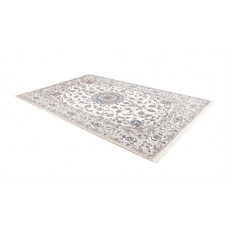 Tappeto Nain Kashmar Persia bianco grigio 204x306