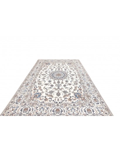 Tappeto Nain Kashmar Persia bianco grigio 204x306