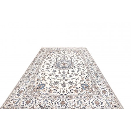Tappeto Nain Kashmar Persia bianco grigio 204x306