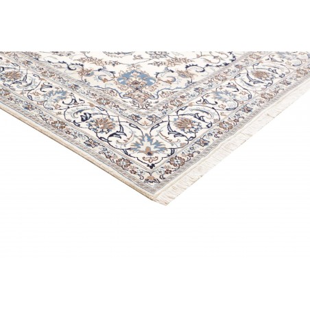 Tappeto Nain Kashmar Persia bianco grigio 204x306