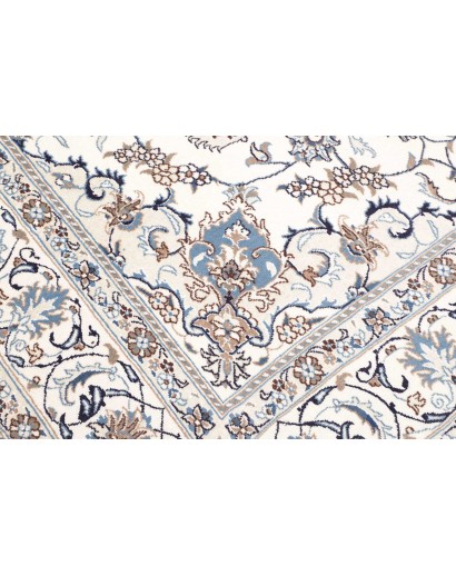 Tappeto Nain Kashmar Persia bianco grigio 204x306