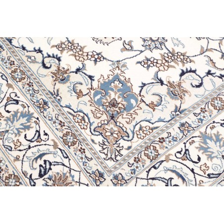 Tappeto Nain Kashmar Persia bianco grigio 204x306